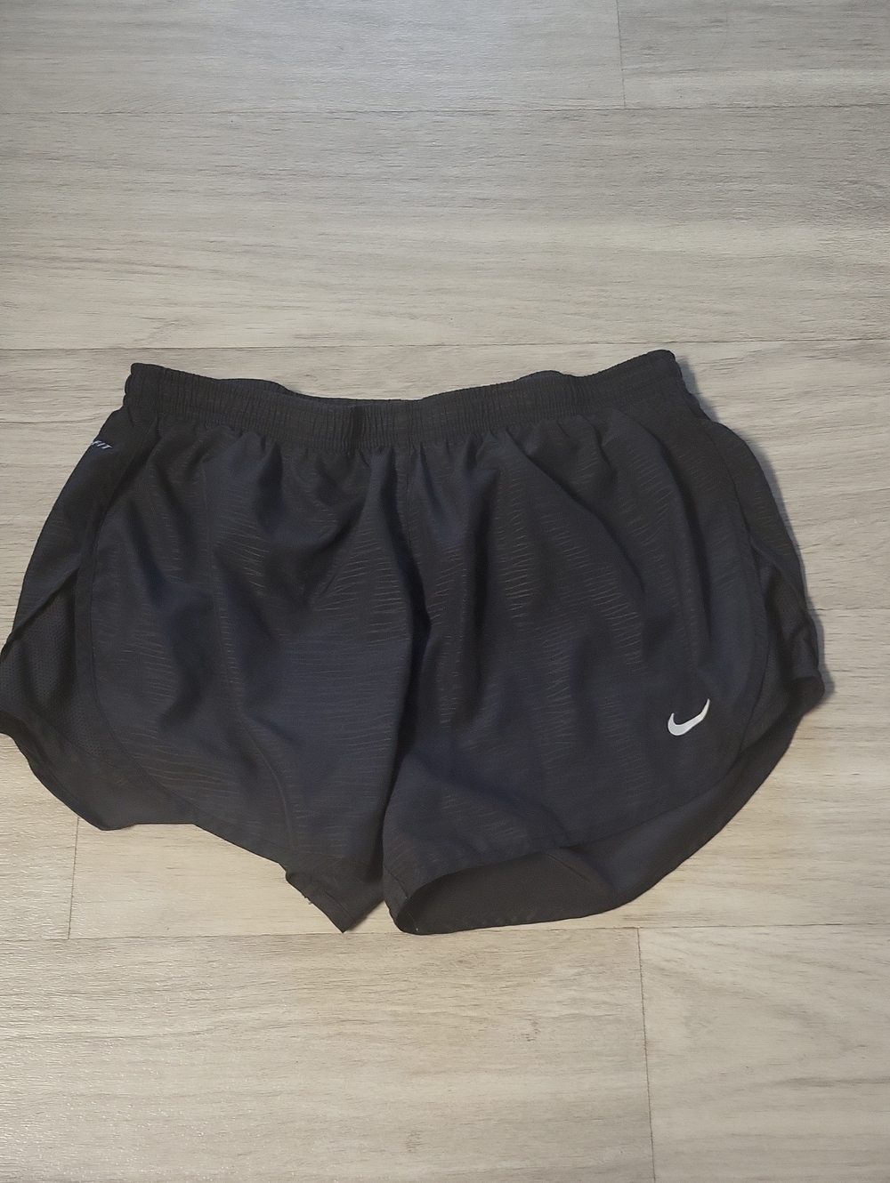 Nike Women's Black Athletic Running Shorts with White Swoosh